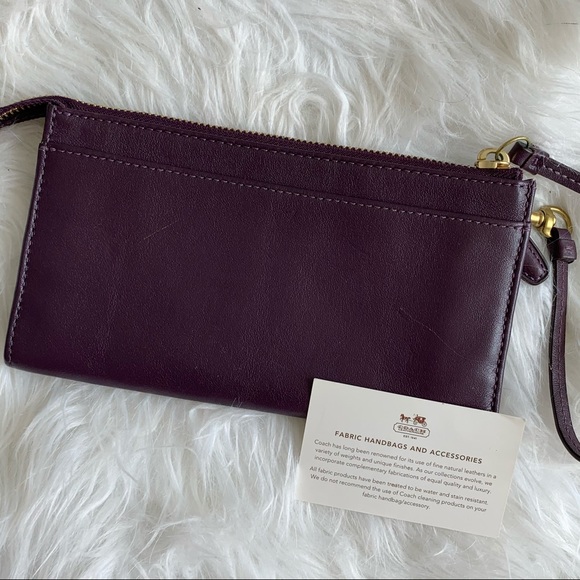 Coach Purple Wristlet w/ Gold Hardware - Picture 2 of 4